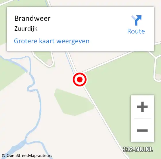 Locatie op kaart van de 112 melding: Brandweer Zuurdijk op 13 april 2017 19:30