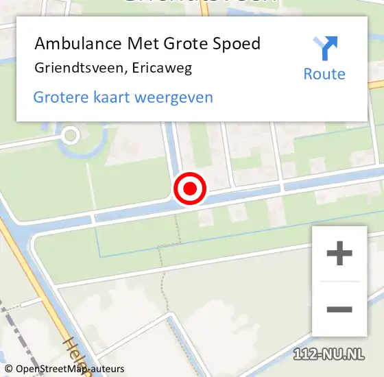 Locatie op kaart van de 112 melding: Ambulance Met Grote Spoed Naar Griendtsveen, Ericaweg op 13 april 2017 20:04