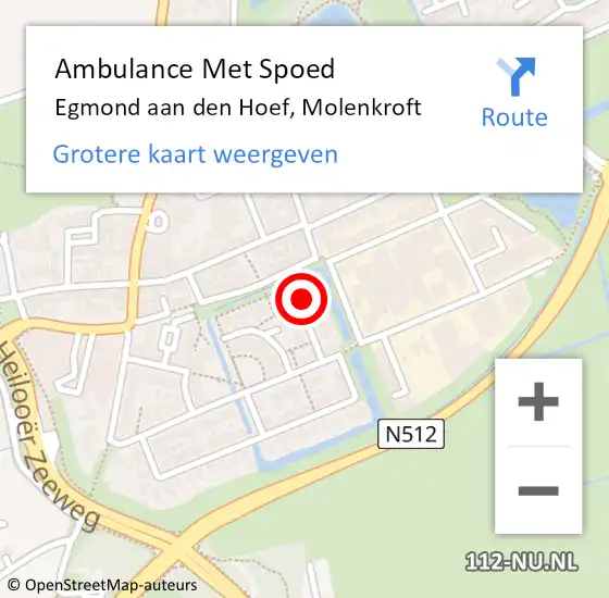 Locatie op kaart van de 112 melding: Ambulance Met Spoed Naar Egmond aan den Hoef, Molenkroft op 13 april 2017 20:11