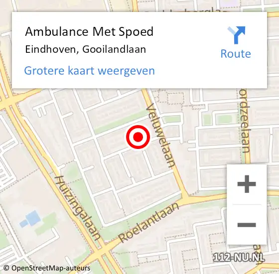 Locatie op kaart van de 112 melding: Ambulance Met Spoed Naar Eindhoven, Gooilandlaan op 13 april 2017 21:00