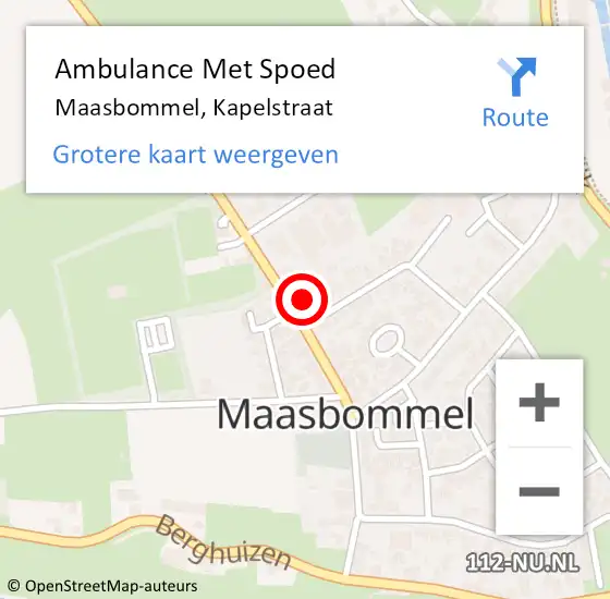 Locatie op kaart van de 112 melding: Ambulance Met Spoed Naar Maasbommel, Kapelstraat op 13 april 2017 22:41