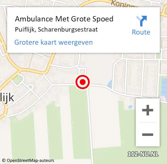 Locatie op kaart van de 112 melding: Ambulance Met Grote Spoed Naar Puiflijk, Scharenburgsestraat op 13 april 2017 23:09