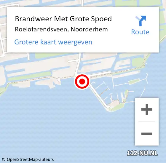 Locatie op kaart van de 112 melding: Brandweer Met Grote Spoed Naar Roelofarendsveen, Noorderhem op 14 april 2017 00:12