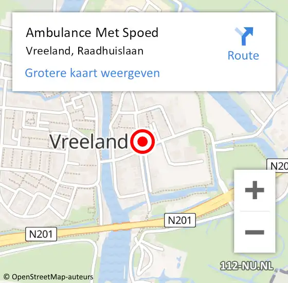 Locatie op kaart van de 112 melding: Ambulance Met Spoed Naar Vreeland, Raadhuislaan op 14 april 2017 02:28