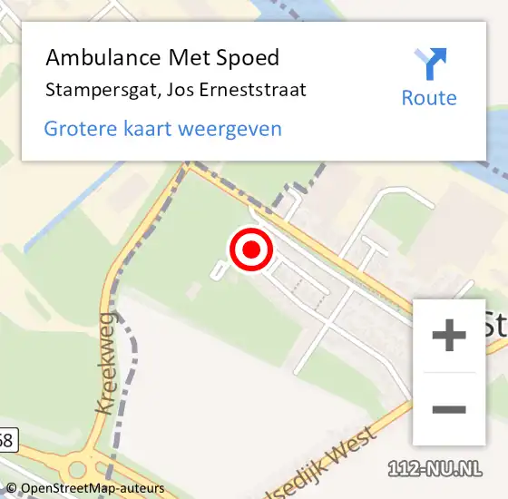 Locatie op kaart van de 112 melding: Ambulance Met Spoed Naar Stampersgat, Jos Erneststraat op 14 april 2017 03:20