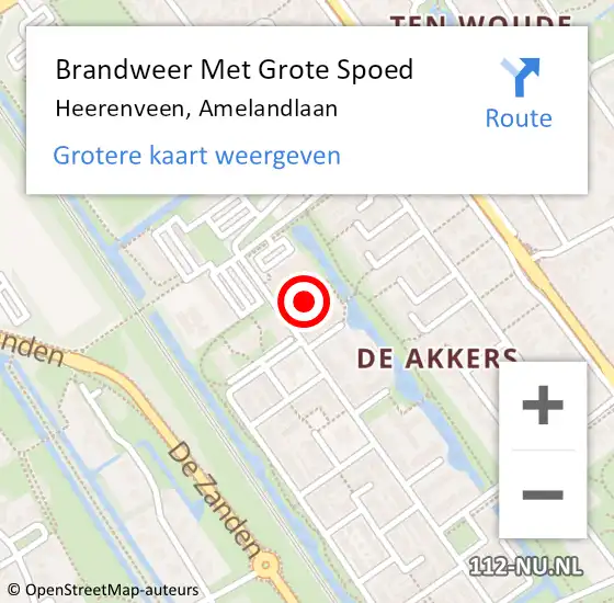 Locatie op kaart van de 112 melding: Brandweer Met Grote Spoed Naar Heerenveen, Amelandlaan op 14 april 2017 07:30