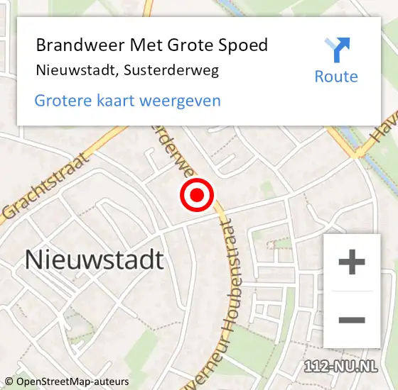 Locatie op kaart van de 112 melding: Brandweer Met Grote Spoed Naar Nieuwstadt, Susterderweg op 14 april 2017 07:31