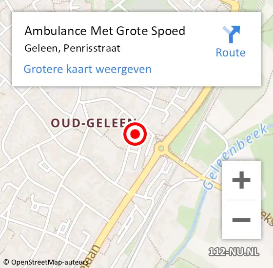 Locatie op kaart van de 112 melding: Ambulance Met Grote Spoed Naar Geleen, Penrisstraat op 17 januari 2014 07:46