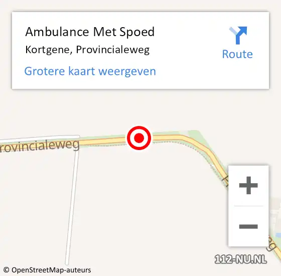 Locatie op kaart van de 112 melding: Ambulance Met Spoed Naar Kortgene, Provincialeweg op 14 april 2017 09:35