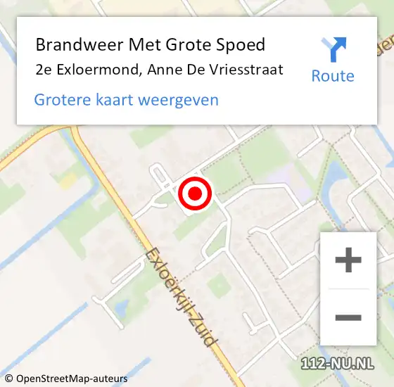 Locatie op kaart van de 112 melding: Brandweer Met Grote Spoed Naar 2e Exloërmond, Anne De Vriesstraat op 14 april 2017 11:36