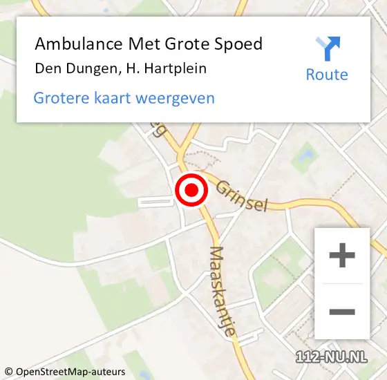 Locatie op kaart van de 112 melding: Ambulance Met Grote Spoed Naar Den Dungen, Heilig Hartplein op 17 januari 2014 08:19