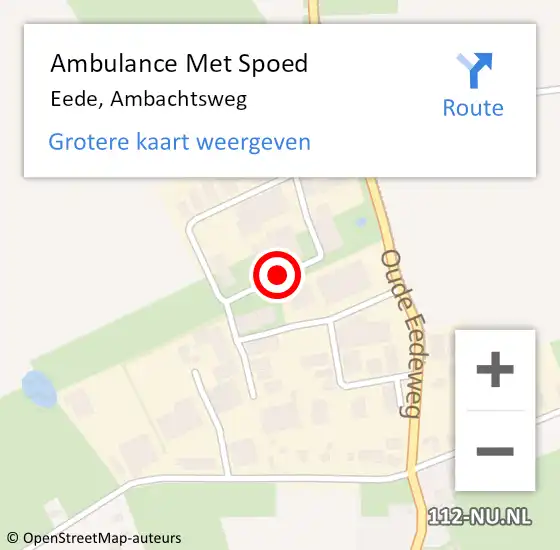 Locatie op kaart van de 112 melding: Ambulance Met Spoed Naar Eede, Ambachtsweg op 14 april 2017 14:18