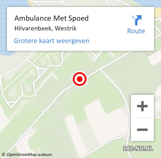 Locatie op kaart van de 112 melding: Ambulance Met Spoed Naar Hilvarenbeek, Westrik op 14 april 2017 15:49