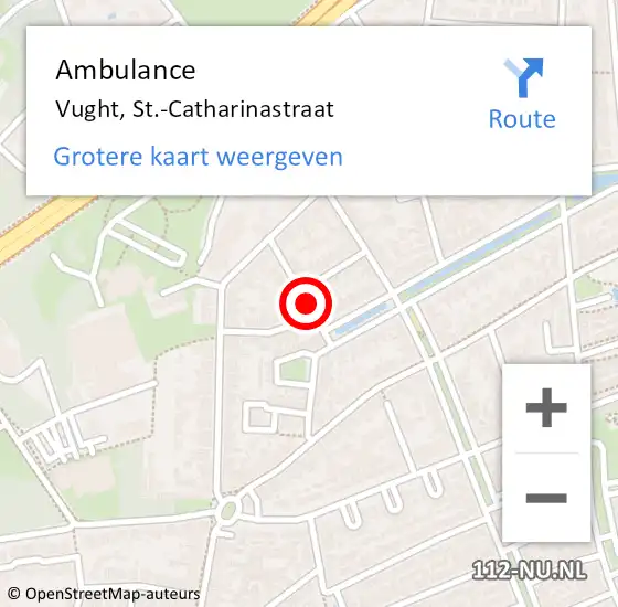 Locatie op kaart van de 112 melding: Ambulance Vught, St.-Catharinastraat op 14 april 2017 16:50