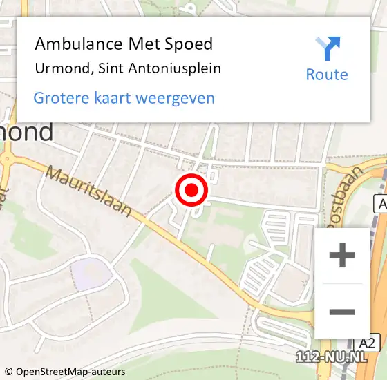 Locatie op kaart van de 112 melding: Ambulance Met Spoed Naar Urmond, Sint Antoniusplein op 17 januari 2014 08:49
