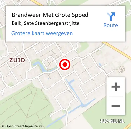 Locatie op kaart van de 112 melding: Brandweer Met Grote Spoed Naar Balk, Sate Steenbergenstrjitte op 14 april 2017 17:22