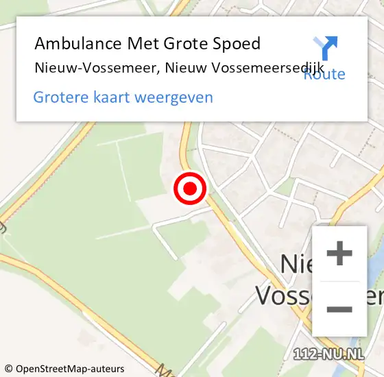 Locatie op kaart van de 112 melding: Ambulance Met Grote Spoed Naar Nieuw-Vossemeer, Nieuw Vossemeersedijk op 14 april 2017 19:21