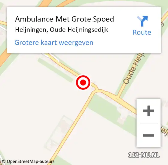 Locatie op kaart van de 112 melding: Ambulance Met Grote Spoed Naar Heijningen, Oude Heijningsedijk op 14 april 2017 19:54