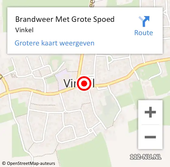 Locatie op kaart van de 112 melding: Brandweer Met Grote Spoed Naar Vinkel op 14 april 2017 20:16