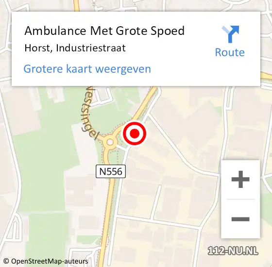 Locatie op kaart van de 112 melding: Ambulance Met Grote Spoed Naar Horst, Industriestraat op 17 januari 2014 09:20