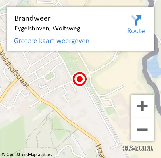 Locatie op kaart van de 112 melding: Brandweer Eygelshoven, Wolfsweg op 17 januari 2014 09:22