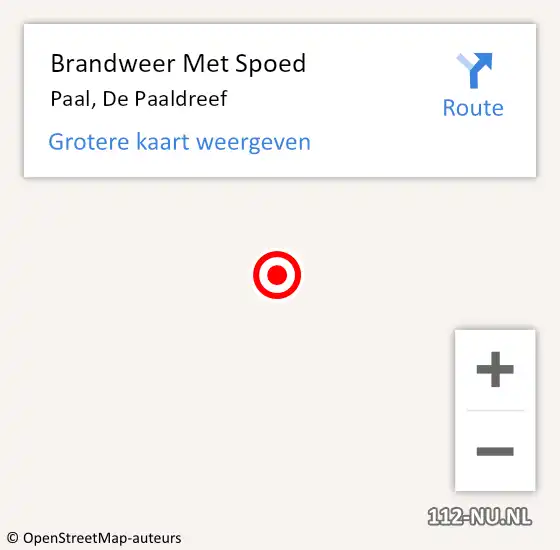 Locatie op kaart van de 112 melding: Brandweer Met Spoed Naar Paal, De Paaldreef op 14 april 2017 23:06