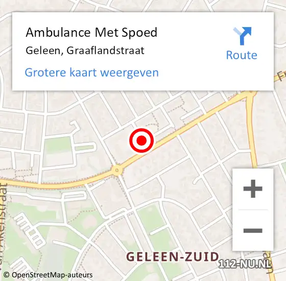 Locatie op kaart van de 112 melding: Ambulance Met Spoed Naar Geleen, Graaflandstraat op 17 januari 2014 09:22