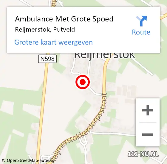 Locatie op kaart van de 112 melding: Ambulance Met Grote Spoed Naar Reijmerstok, Putveld op 17 januari 2014 09:25