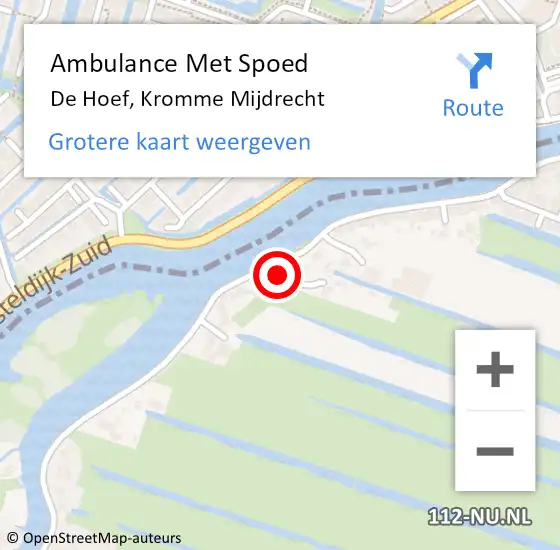 Locatie op kaart van de 112 melding: Ambulance Met Spoed Naar De Hoef, Kromme Mijdrecht op 15 april 2017 00:33