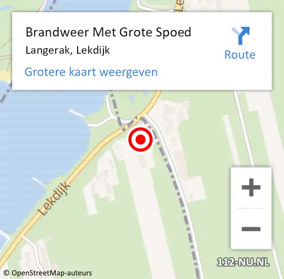 Locatie op kaart van de 112 melding: Brandweer Met Grote Spoed Naar Langerak, Lekdijk op 15 april 2017 08:18