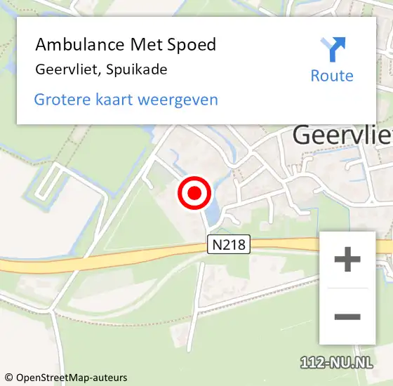 Locatie op kaart van de 112 melding: Ambulance Met Spoed Naar Geervliet, Spuikade op 15 april 2017 10:05