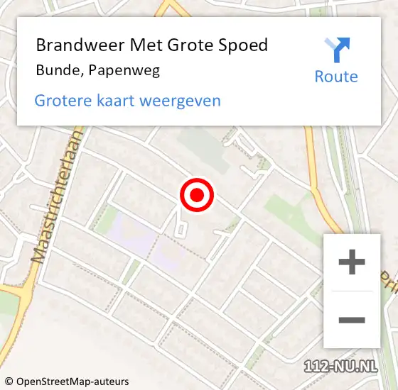 Locatie op kaart van de 112 melding: Brandweer Met Grote Spoed Naar Bunde, Papenweg op 15 april 2017 11:09