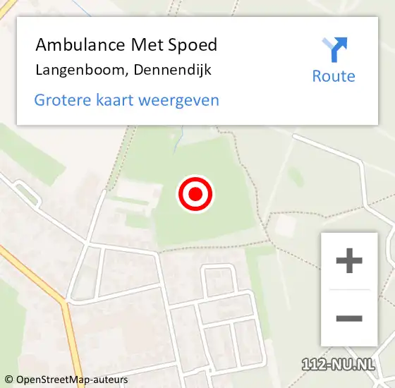 Locatie op kaart van de 112 melding: Ambulance Met Spoed Naar Langenboom, Dennendijk op 15 april 2017 11:26