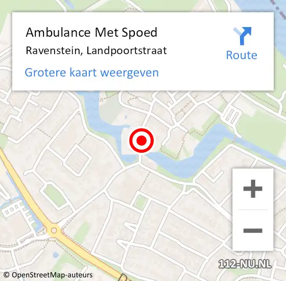 Locatie op kaart van de 112 melding: Ambulance Met Spoed Naar Ravenstein, Landpoortstraat op 15 april 2017 11:41