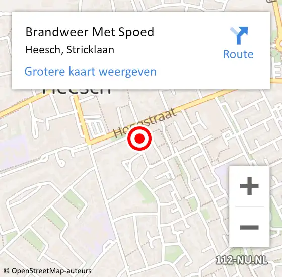 Locatie op kaart van de 112 melding: Brandweer Met Spoed Naar Heesch, Stricklaan op 15 april 2017 12:15