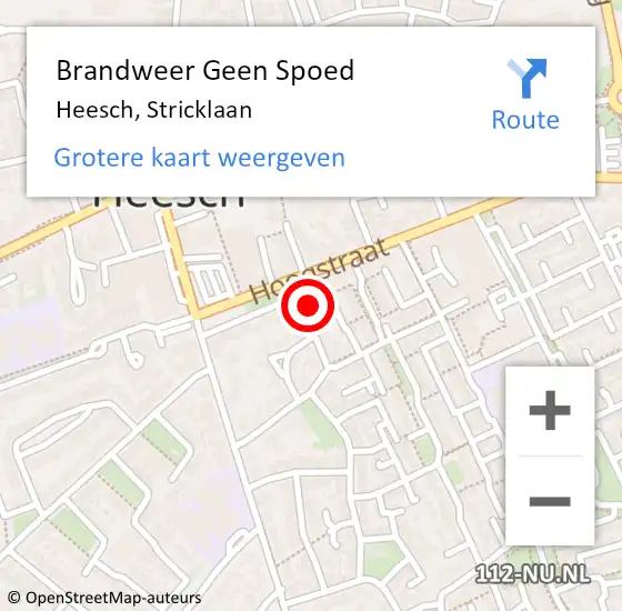 Locatie op kaart van de 112 melding: Brandweer Geen Spoed Naar Heesch, Stricklaan op 15 april 2017 12:17