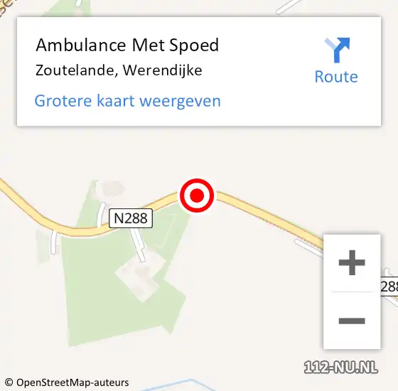 Locatie op kaart van de 112 melding: Ambulance Met Spoed Naar Zoutelande, Werendijke op 15 april 2017 12:52