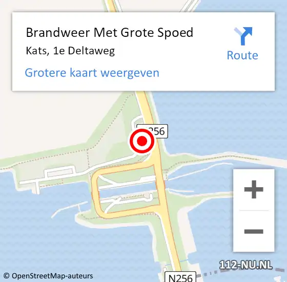 Locatie op kaart van de 112 melding: Brandweer Met Grote Spoed Naar Kats, 1e Deltaweg op 15 april 2017 13:13