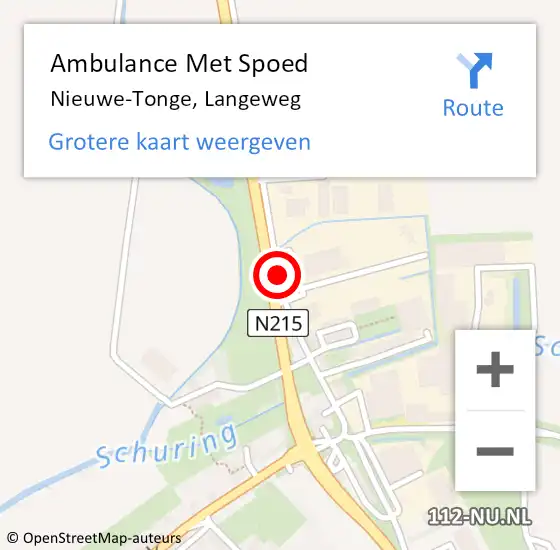 Locatie op kaart van de 112 melding: Ambulance Met Spoed Naar Nieuwe-Tonge, Langeweg op 15 april 2017 13:47