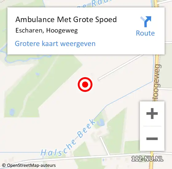 Locatie op kaart van de 112 melding: Ambulance Met Grote Spoed Naar Escharen, Hoogeweg op 17 januari 2014 10:10