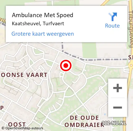 Locatie op kaart van de 112 melding: Ambulance Met Spoed Naar Kaatsheuvel, Turfvaert op 15 april 2017 14:27