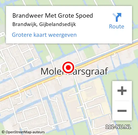 Locatie op kaart van de 112 melding: Brandweer Met Grote Spoed Naar Brandwijk, Gijbelandsedijk op 15 april 2017 15:25