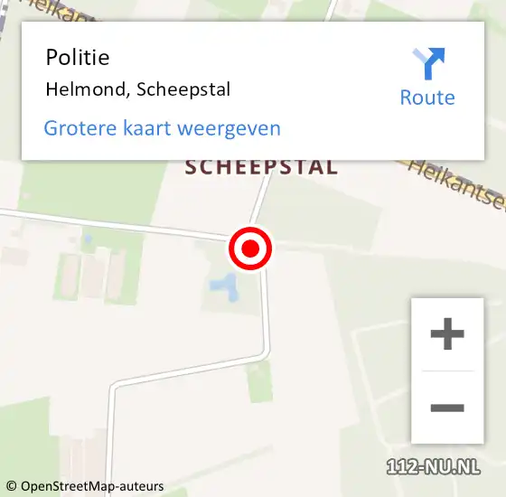 Locatie op kaart van de 112 melding: Politie Helmond, Scheepstal op 15 april 2017 20:20