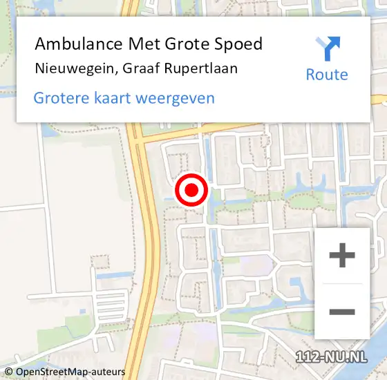 Locatie op kaart van de 112 melding: Ambulance Met Grote Spoed Naar Nieuwegein, Graaf Rupertlaan op 16 april 2017 00:57