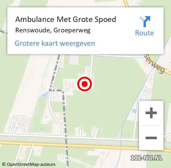 Locatie op kaart van de 112 melding: Ambulance Met Grote Spoed Naar Renswoude, Groeperweg op 16 april 2017 02:52