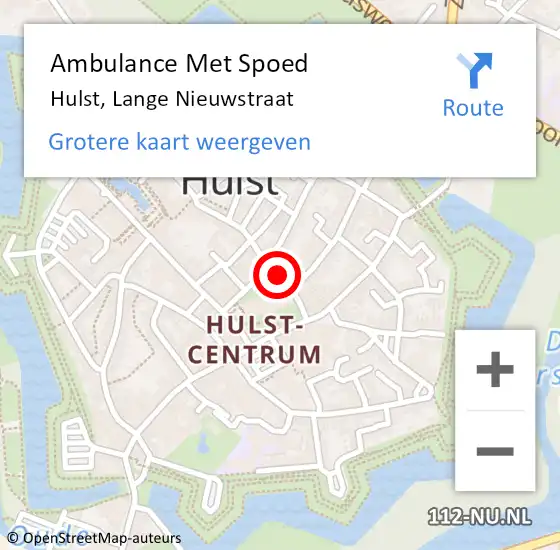 Locatie op kaart van de 112 melding: Ambulance Met Spoed Naar Hulst, Lange Nieuwstraat op 16 april 2017 04:17