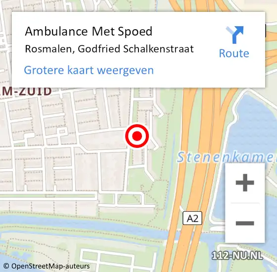 Locatie op kaart van de 112 melding: Ambulance Met Spoed Naar Rosmalen, Godfried Schalkenstraat op 16 april 2017 04:54