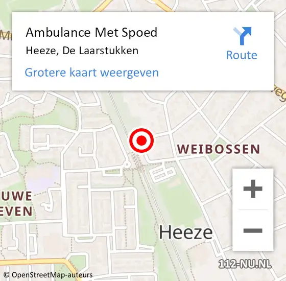 Locatie op kaart van de 112 melding: Ambulance Met Spoed Naar Heeze, De Laarstukken op 16 april 2017 04:56