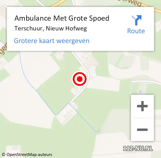 Locatie op kaart van de 112 melding: Ambulance Met Grote Spoed Naar Terschuur, Nieuw Hofweg op 16 april 2017 05:09