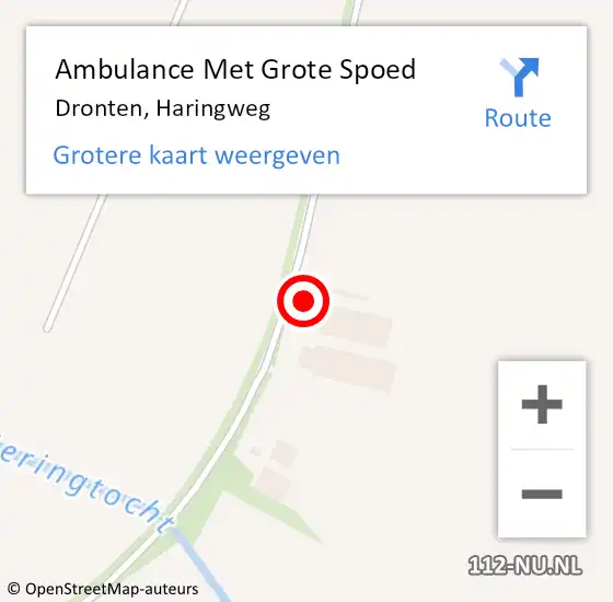 Locatie op kaart van de 112 melding: Ambulance Met Grote Spoed Naar Dronten, Haringweg op 16 april 2017 08:21